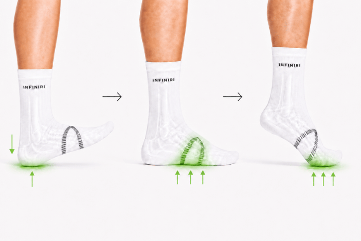 How do INFINIRI socks work while walking