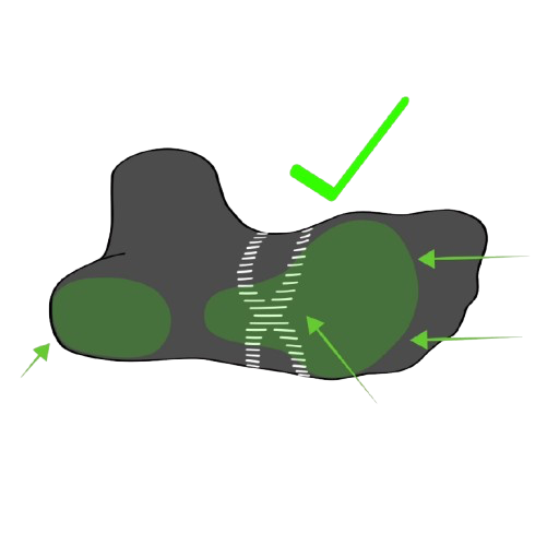 How to wear Infiniri supportive socks step four: put the sock on properly, and check that the two pads are positioned under the sole of the foot and under the heel